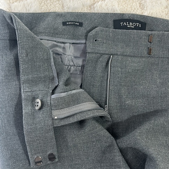 Talbots Womens Signature Pants 8P Gray Straight Leg Trouser Office Business - Picture 12 of 12
